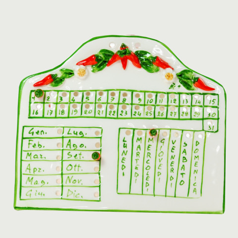 Calendario perpetuo in ceramica - Perfetto come bomboniera