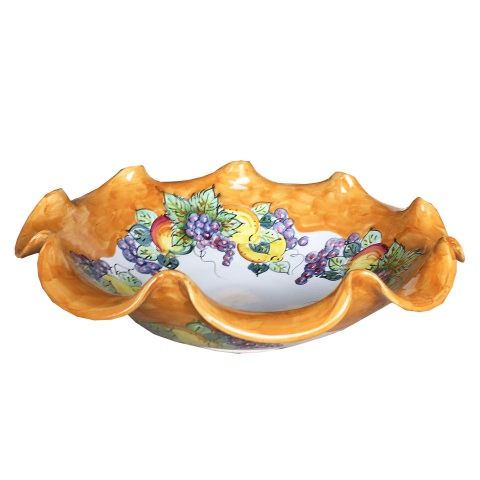 Centro tavola con bordo merlato in Ceramica di Vietri - CERAMICA VIETRESE -  Eccellenza Artigianale Made in Italy