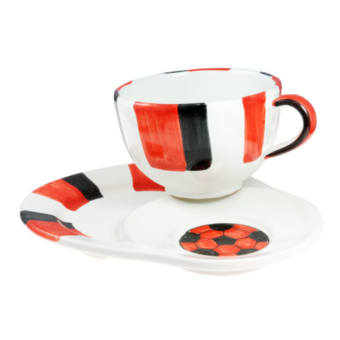 Supporter cup with double saucer - VIETRI CERAMICS - the excellence artisan  pottery made in Italy