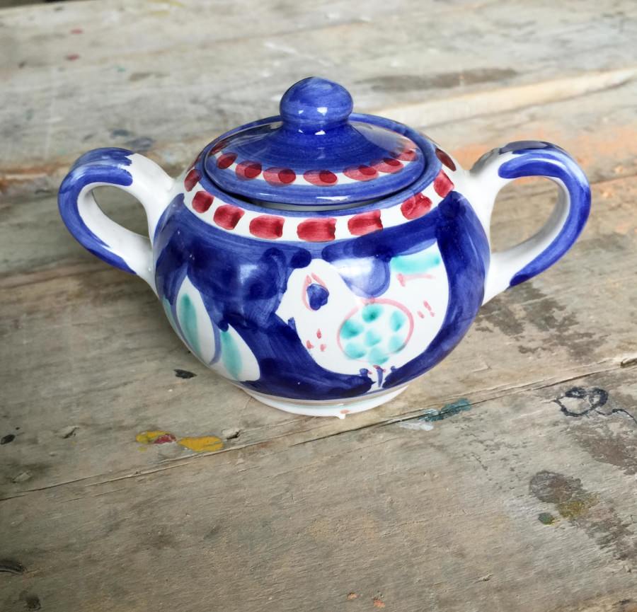 Tazzina da caffè con piattino - Uccelini Arancioni - CERAMICA