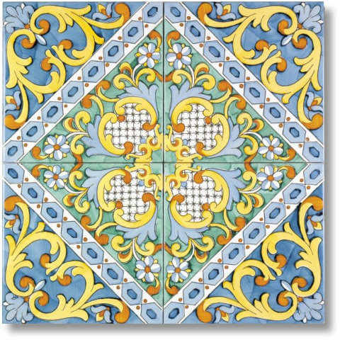 Azulejos de cerámica pintados a mano - 20x20 - VIETRI CERÁMICA - excelencia  made in Italy