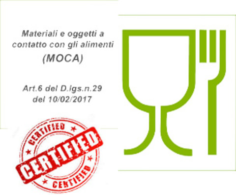 La nostra Ceramica Certificata MOCA per Alimenti a Contatto secondo art.6 D.lgs. n. 29 sul 10/2/2017