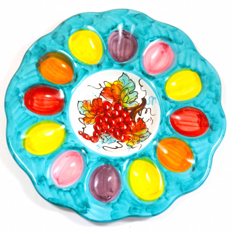 piatto petaloso ovarolo decoro frutta mezzo fondo verde