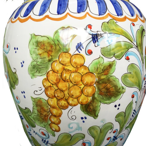 Portaombrelli in ceramica di Vietri - Decoro Limoni con Frutta