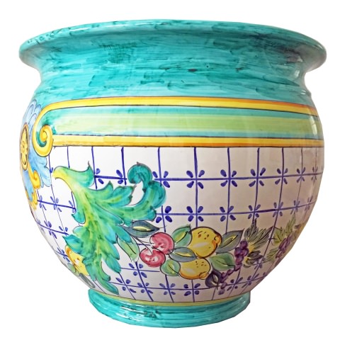 Cachepot Porta Vaso in Ceramica di Vietri Fiorato